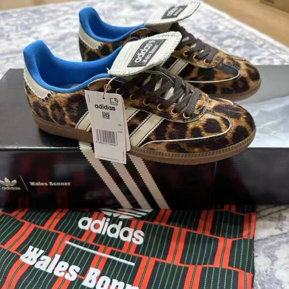 adidas Shoes - Adidas Samba Leopard Print Hair-On Leather Collaboration - Long Tongue Skate Sho